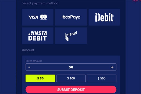 Night Rush Canada deposit methods