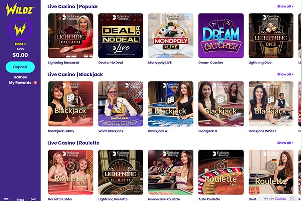 Wildz Live Casino