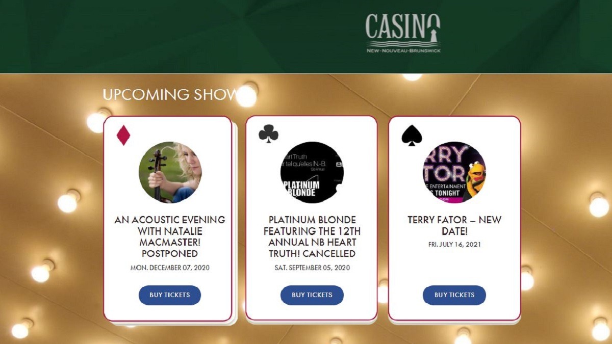 Casino New Brunswick Shows